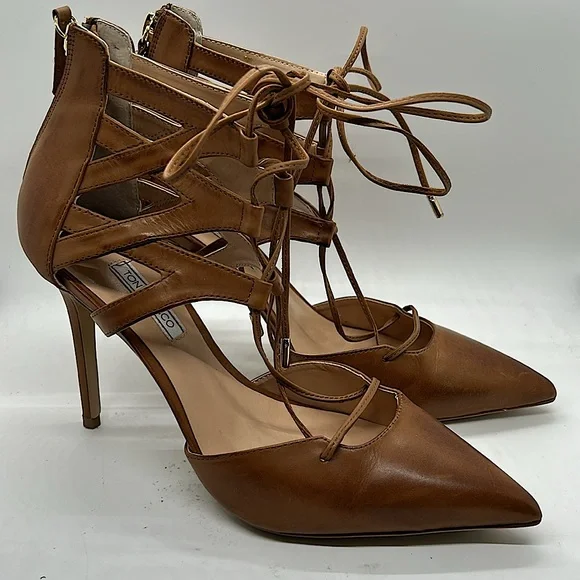 Tony Bianco NWT Sexy Tan Monaco Pointed Toe Stiletto Heels Shoes **Size 9**🔥🔥 - Picture 1 of 7